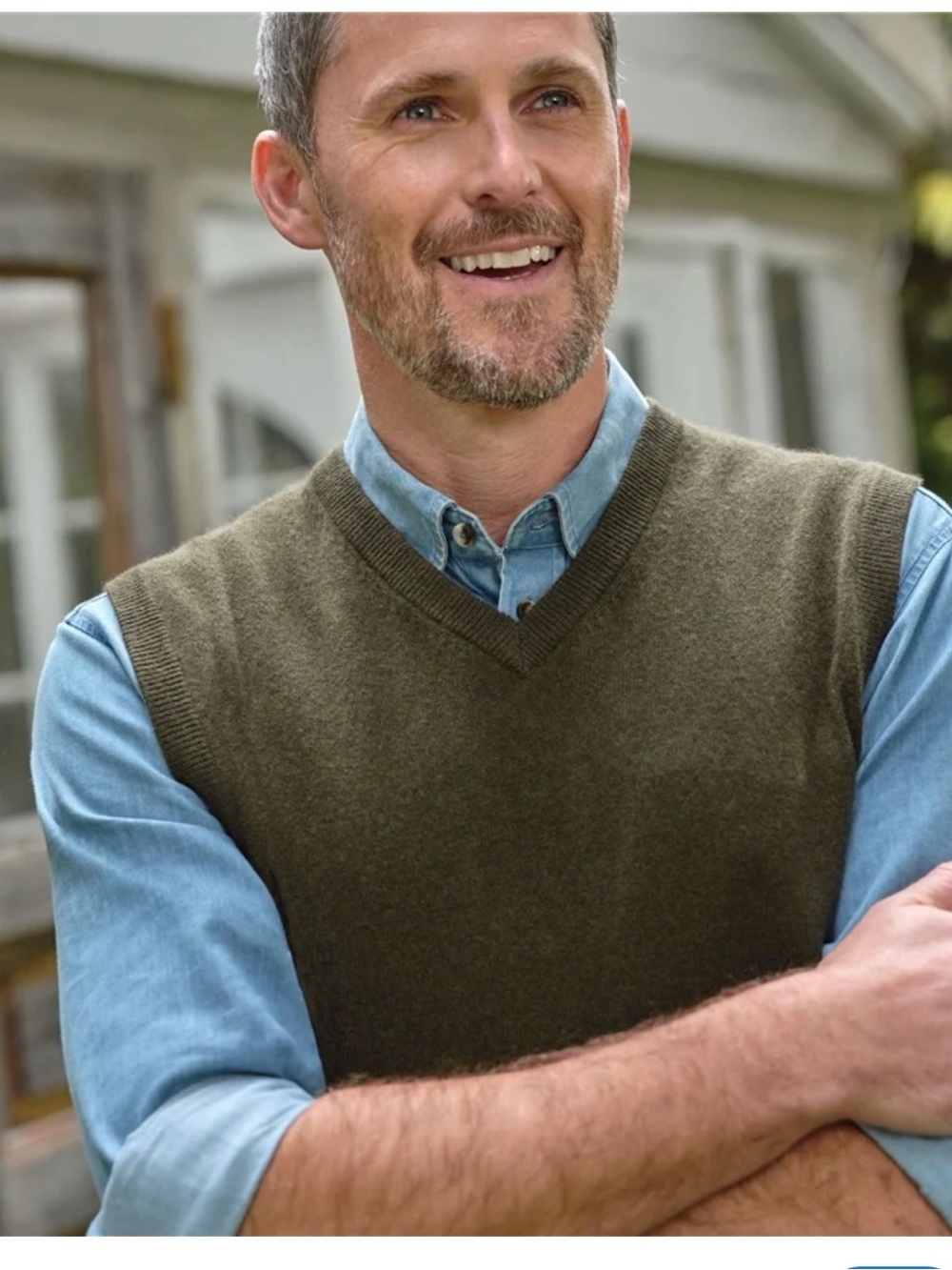 Van Heusen Olive V-Neck Sweater Vest